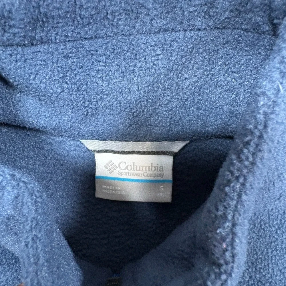 Columbia Fleece Jacket Men's Size Small Blue Full-Zip Mock Neck Outdoor Coat